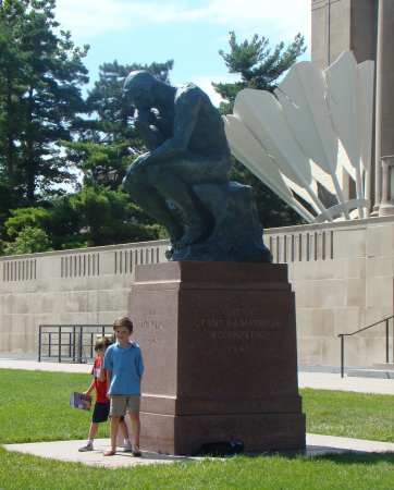 The Thinker, Nelson Atkins Museum of Art, sculpture, art gallery, kids