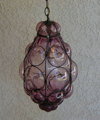 Glass Bubble Lamp on Vintage Purple Glass Bubble Cluster Mid Century Swag Lamp Sold 170 35