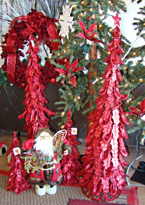 Christmas decorations, red trees