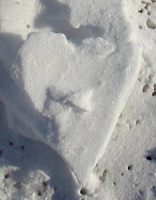 heart in the snow, snow heart, random heart, snow day, target heart