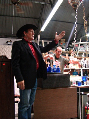 Ron Stricker, Cobalt blue glassware, auctions, gardner, Kansas
