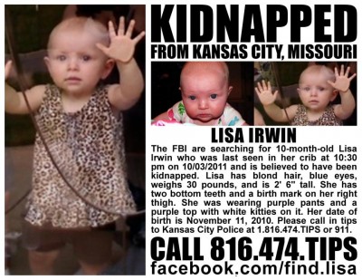 missing child, lisa irwin, north kansas city, missing little girl, amber alert, help find lisa