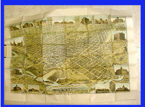 Old maps, map of Dever colorado, map of buildings in colorado