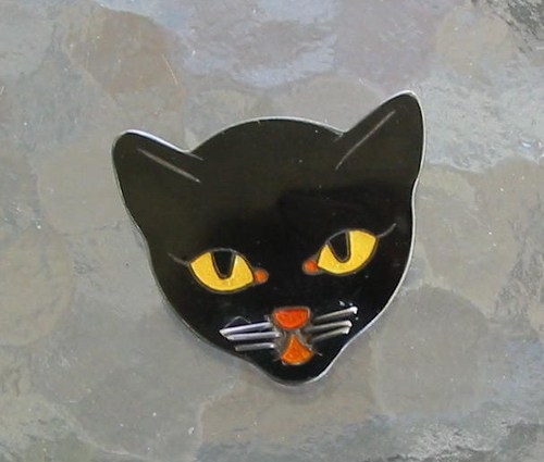 Margot De Taxco, Black cat, jewelry pin